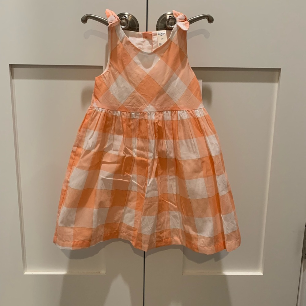 Girls orange/white dress